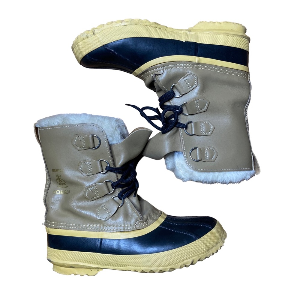 SOREL Manitou Vintage Leather Winter Snow Duck Boots Womens Size 9
